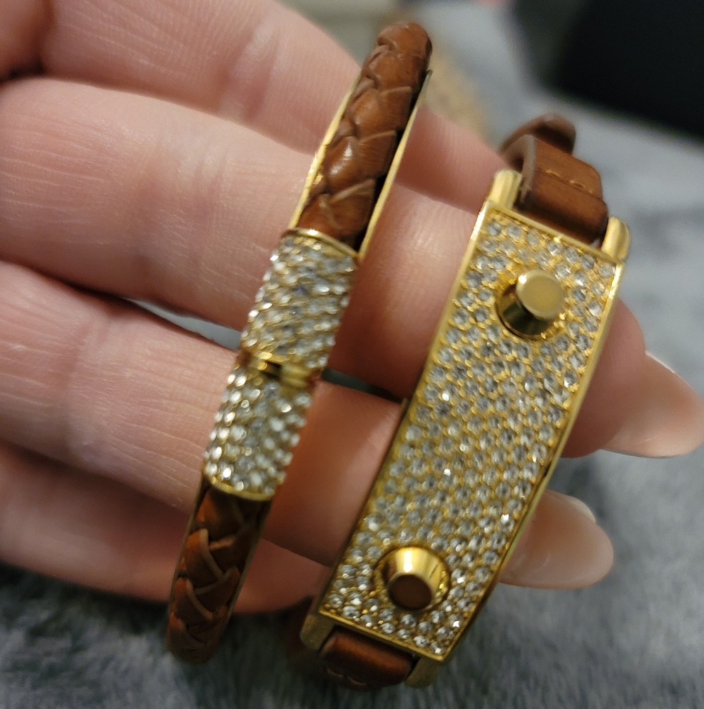 Michael Kors Gold and Brown Bracelet Set